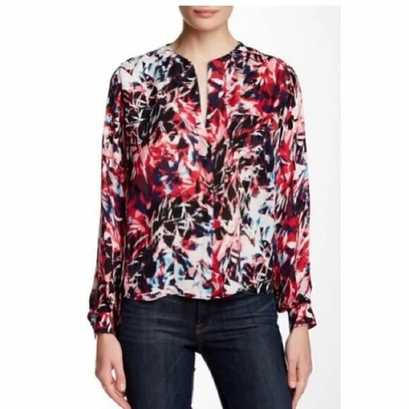 Parker Wasp Silk Button Down Blouse - Picture 1 of 7